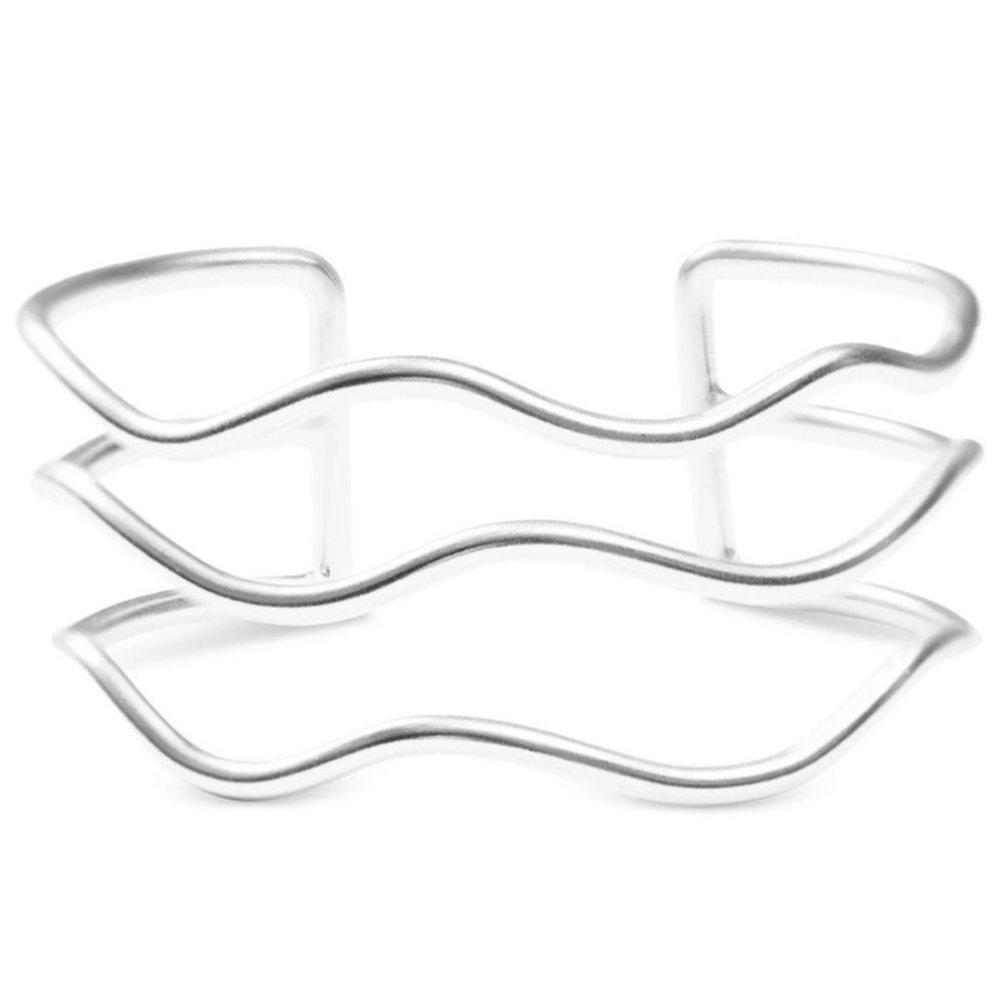 LUCKY BRAND Silver-Tone Wavy Triple-Row Cuff Bracelet